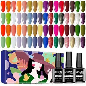 JODSONE Gel Nail Polish Set, 32+3 PCS Nail Gel Polish Kit with Base Coat and No Wipe & Matte Top Coat, 7ml Each Bottle for Home Nail Salon at All Seasons