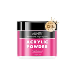 AIJIMEI Acrylic Powder Pink Acrylic Powder Acrylic Nail Powder Acrylic Nail Pink Acrylic Powder Pink Acrylic Powder for Nails (Pink-120g/4.2OZ)