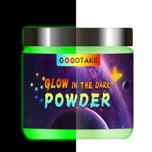 GOODTAKE Glow in The Dark Pigment Powder> Green Glow Powder> Glow in The Dark Pigment Powder> Glow in The Dark Mica Powder for Epoxy Resin/Acrylic Nails/Bath Bomb (Green> 2 Ounce)
