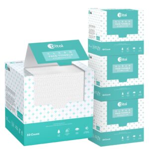 Ditoi Face Towels, 10″×12″ Disposable Face Towel, Face Towelettes XL, Ultra Soft Makeup Remover Dry Wipes, Thick Face Towel for Cleansing, 200 Count (4 Pack)