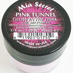 Mia Secret Professional Nail System Nail Art Powder Glow In The Dark Collection .25 oz. – Pink Tunnel