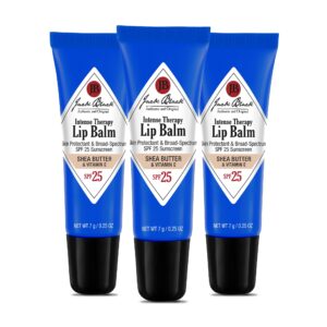 Jack Black Intense Therapy Lip Balm, 0.25-Oz., Pack of 3 – Shea Butter & Vitamin E, SPF 25 Sun Protection, Lip Moisturizer, Hydrating Lip Balm with SPF,