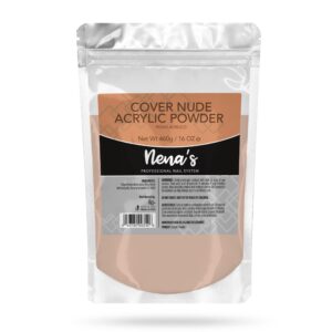 Nena’s Superior Sculpting Powder Professional Acrylic Nail System Clear Blush Pink Medium Pink 16 oz 460 g (Cover NUDE)
