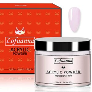 lofuanna 4.23oz/120g Acrylic Nail Powder Professional Nail Art Powder 3D nail art decoration for Acrylic Nails Extension No Need Nail UV Lamp (pink)