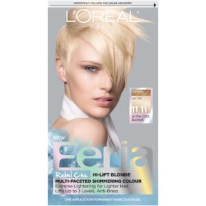 L’Oreal Paris Feria Multi-Faceted Shimmering Permanent Hair Color, 11.11 Icy Blonde (Ultra Cool Blonde), Pack of 1, Hair Dye