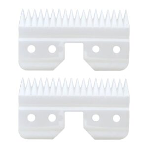 2024 Upgraded 2pcs 18Teeth Ceramic Blade Clippers Replacement Blades for A5 Grooming Cutter Series, 18Teeth for Andis Blade Parts (3F/3FC, 4F/4FC, 5F,/5FC, 7F/7FC, 3#, 4#, 5#,7#, 8.5#, 9#, 10#)