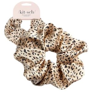 Kitsch Brunch Scrunchies – No Crease Hair Ties for Girls, Scrunchies for Women | Perfect for Daily Wear or Any Occasion – Leopard Print