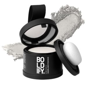 BOLDIFY Hairline Powder – Root Touch Up Hair Color for Gray Coverage – Bald Spot Concealing Hair Powder for Women & Men – 48-Hour Stain-Proof – White