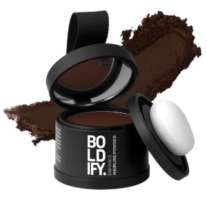 BOLDIFY Hairline Powder – Root Touch Up Hair Color for Gray Coverage – Bald Spot Concealing Hair Powder for Women & Men – 48-Hour Stain-Proof – Hazel Brown