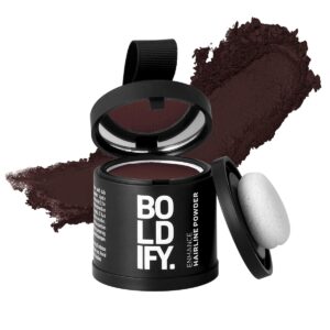 BOLDIFY Hairline Powder (LARGE, 10g) – Root Touch Up Hair Color for Gray Coverage – Bald Spot Concealing Hair Powder for Women & Men – 48-Hour Stain-Proof – Dark Auburn
