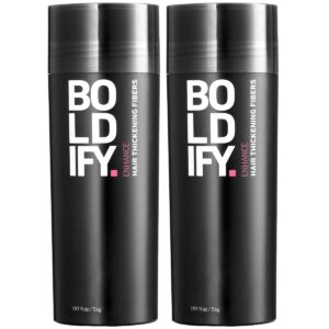 BOLDIFY Hair Fibers (2 x 56g) – Fill In Thinning and Fine Hair for an Instantly Fuller, Thicker Look – 14 Shades for Women & Men – Dark Brown