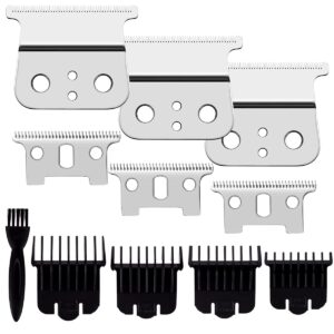 3 Pack Replacement Blade Compatible with Andis T Outliners Gtx Suitable for hair clippers model #04710/04521（sliver Steel Blade）