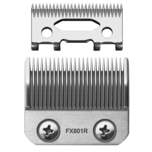 Manxrtod FX801R Replacement Blades Compatible with FX870/FXF880/FX810/FX825/FX673N Clippers, DLC Replacement Taper Blades for FX Clipper Blades, Silver