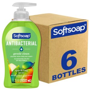Softsoap Antibacterial Liquid Hand Soap, Gentle Clean, Sparkling Pear Scent Hand Soap, 11.25 Ounce, 6 Pack