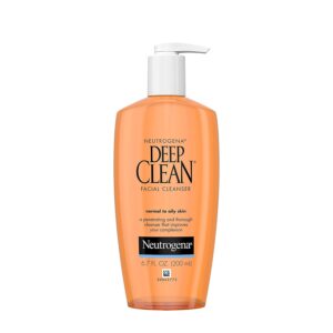 Neutrogena Deep Clean Daily Facial Cleanser with Beta Hydroxy Acid for Normal to Oily Skin, Alcohol-Free, Oil-Free & Non-Comedogenic, 6.7 fl. oz (Pack of 3)