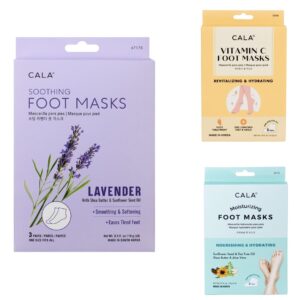 MEXIBOKU Cala Hand & Foot Mask Bundle | Sunflower Seed Hand Masks (3) + Lavender Foot Masks (3) + Vitamin C Foot Masks (3) | Hydrating & Revitalizing