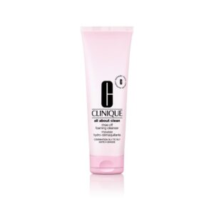 Clinique All About Clean Rinse-Off Foaming Facial Cleanser With Hyaluronic Acid + Glycerin For Oily Skin Types | Dissolves Makeup + Sunscreen, 8.5 Fl Oz