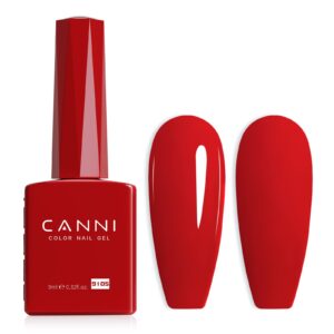 CANNI Red Gel Nail Polish – Bright Red Color, High Gloss, Soak Off UV Gel Nail Polish for French Nail Manicure Salon DIY