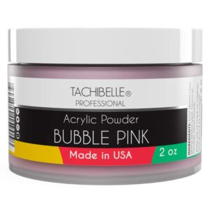 Tachibelle Professional Acrylic Nail System Bubble Pink Acrylic Powder> 2 oz. Made in USA. Used in Professional Salons.