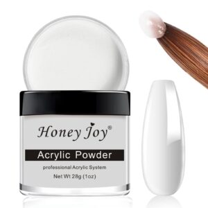 Acrylic Powder Clear White Nude Colored Polymer Nail Art for Acrylic Nails Extension No Need Nail Lamp> 1 oz (HJ-NAP017-Clear)