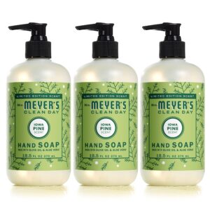 MRS. MEYER’S CLEAN DAY Hand Soap, Made with Essential Oils, Biodegradable Formula, Limited Edition Iowa Pine, 12.5 Fl. Oz – Pack of 3