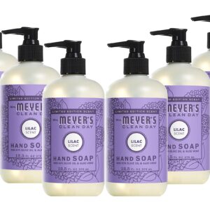 MRS. MEYER’S CLEAN DAY Liquid Hand Soap Bottle, Lilac, 12.5 Fl Oz (Pack of 6)