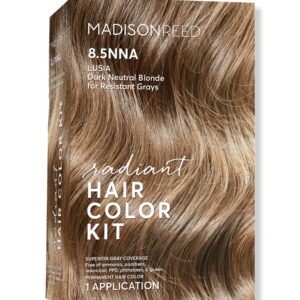 Madison Reed Radiant Hair Color Kit, Dark Neutral Blonde for 100% Gray Coverage of Resistant Gray Hair, Ammonia-Free, 8.5NNA Lusia Dark Blonde, Permanent Hair Dye, Pack of 1