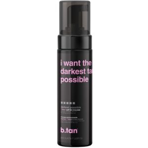 b.tan Ultra Dark Self Tanner Mousse | I Want The Darkest Tan Possible – Fast, 1 Hour Express Sunless Tanning Foam, Golden Bronzing Glow, Face & Body, No Fake Tan Smell, Vegan, Cruelty Free, 6.7 Fl Oz