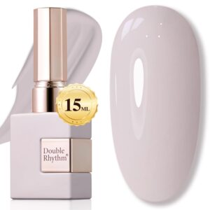 Double Rhythm 15ML Gel Nail Polish Pure Sheer Same Color Same Bottle Soak Off Gel Polish Art Manicure Salon DIY at Home for Women (Milky Gray-A1466)