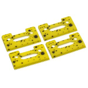 4 Pieces Professional 2-Hole Stagger Tooth Replacement Cutter Blade, Zirconia Ceramic Moving Blade Compatible with Wahl Professional 5 Star Series 8148 8504 1919 8591 Hair Clippers (Yellow)
