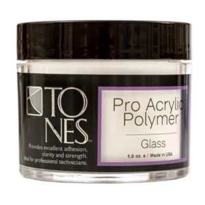 Tones Pro Acrylic Powder Glass – Premium Acrylic Nail Powder for Professional Nail Design> Sculpting> and Nail Building – Salon-Quality Acrylic Nail Supplies (1.5 Fl Oz)