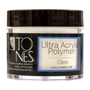 Tones Pro Sparkling Clear Acrylic Powder – Premium for Professional Nail Design> Sculpting> and Building – Salon-Quality Supplies (1.5 Fl Oz)