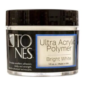 Tones Pro Acrylic Polymer – Premium Nail Powder for Professional Design> Sculpting> and Building – Salon-Quality Supplies – (1.5 Fl Oz> Sparkling Bright White)