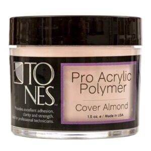 Tones Pro Acrylic Powder Cover Almond – Premium Nail Powder for Professional Design> Sculpting> and Building – Salon-Quality Supplies (8.5 Fl Oz)