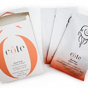Cote Moisturizing Hand Mask Gloves – Collagen Treatment for Dry> Cracked Hands> Hydrating Repair Gloves – Diminish Dark Spots & Boost Youthful Glow – 3-Pack