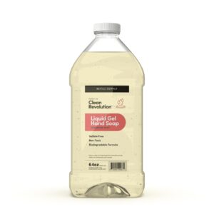 Clean Revolution Liquid Gel Hand Soap, Silky Rich Liquid, Quick Lather, Fast Rinsing, Contains Real Essential Oils (Geranium Mint) 64 Fl Oz