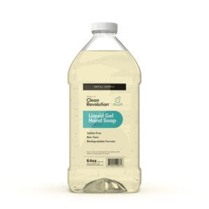 Clean Revolution Liquid Gel Hand Soap, Silky Rich Liquid, Quick Lather, Fast Rinsing, Contains Real Essential Oils (Spring Air) 64 Fl Oz
