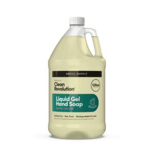 Clean Revolution Liquid Gel Hand Soap, Silky Rich Liquid, Quick Lather, Fast Rinsing, Contains Real Essential Oils (Forest Escape) 128 Fl Oz