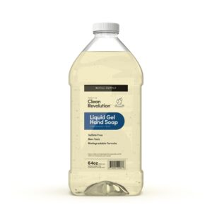 Clean Revolution Liquid Gel Hand Soap, Silky Rich Liquid, Quick Lather, Fast Rinsing (Fragrance Free) 64 Fl Oz