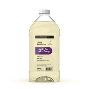 Clean Revolution Liquid Gel Hand Soap, Silky Rich Liquid, Quick Lather, Fast Rinsing, Contains Real Essential Oils (Natural Lavender) 64 Fl Oz
