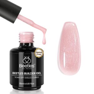 Beetles Builder Gel, 7 in 1 Hema Free Nude Glitter Builder Gel for Nails, Nail Strengthener Building Extension in A Bottle Nails Thickening & Repair Beauty Gift Sets for Women
