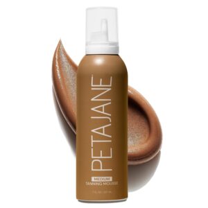 Medium Tanning Mousse 7oz – Sunless Self-Tanner for a Natural, Streak-Free, Organically Derived, Lightweight & Fast Absorbing, Non-Sticky, For All Skin Types, Vegan & Cruelty-Free
