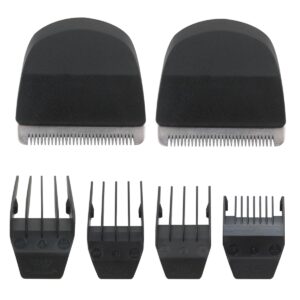 YIRVAHERE 2x For Professional Peanut Clipper/Trimmer Snap On Replacement Blade #2068-300, Compatible with Wahl Peanut Hair Clipper/Trimmer, with 4x Comb Cutting Guides (1/8″, 1/4″, 3/8″, 1/2”), Black