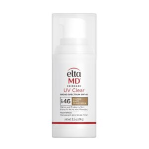EltaMD UV Clear Tinted Face Sunscreen, SPF 46 Oil- Free Tinted Moisturizer with Zinc Oxide, Dermatologist Recommended Sunscreen, 0.5 oz Pump