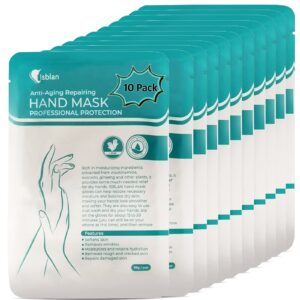 Isblan Hand Mask – Moisturizing Gloves For Dry Hands Anti-Aging Reparing Softens Skin Cares – Hand Peel Masks for Women & Men (Pack 10)