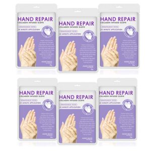 Hand Peel Mask 6 Pack> MOSCHOW Hand Mask Spa Gloves Moisture Enhancing Gloves for Dry Hands> Exfoliating Hand Peeling Mask> Repair Rough Skin Remove Dead Skin for Women Men
