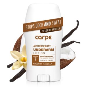 Carpe Underarm Antiperspirant Deodorant Advanced Sweat & Odor Protection Formula – Antiperspirant for Women & Men Helps to Combat Excessive Sweating with Odor Control – Coconut Vanilla