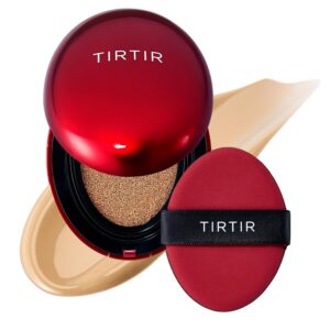TIRTIR Mask Fit Red Cushion Foundation | Full coverage, Weightless, Skin fit, Satin Glow Finish, Korean Makeup Cushion Foundation (#28N Oat, 0.63 Fl Oz)