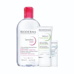 Bioderma Sensibio H2O 500ml + Sébium Pore refiner + Atoderm Lipstick – Makeup Essentials Bundle