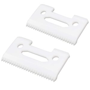 2 Pieces Professional 2-Hole Stagger Tooth Replacement Zirconia Ceramic Moving Cutter Blades #2161, Compatible with Wahl 5 Star Series Magic Clip Senior Super Taper 8148/8504/1919 Hair Clippers (2)